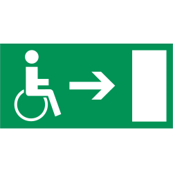 Panneau Indication Sortie pour handicapés gauche
