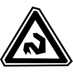 Panneau Bomb Danger Succession virages dangereux