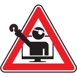 Panneau Danger Pirate informatique