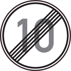 Panneau Indication Fin limitation vitesse 10km/h
