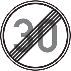 Panneau Indication Fin limitation vitesse 30km/h