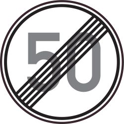 Panneau Indication Fin limitation vitesse 50km/h