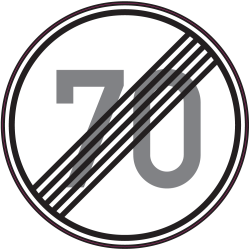 Panneau Indication Fin limitation vitesse 70km/h