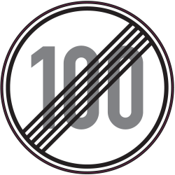 PannePanneau Indication Fin limitation vitesse 100km/h