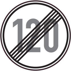 Panneau Indication Fin limitation vitesse 120km/h