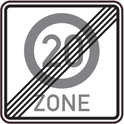 Panneau Indication Fin de zone 20