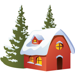 Déco Noel Chalet Avec Ses Sapins