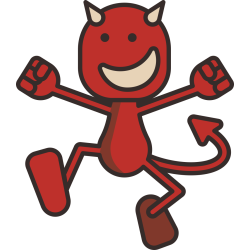 Autocollant Diable Content