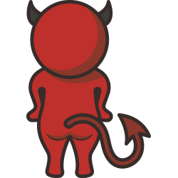 Autocollant Diable De Dos