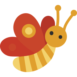 Autocollant Papillon Orange Enfant