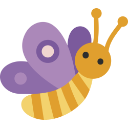 Autocollant Papillon Violet Enfant