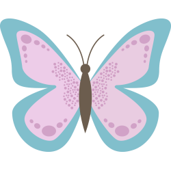 Autocollant Papillon Rose Bleu