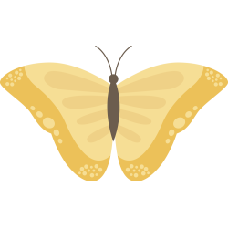 Autocollant Papillon Jaune