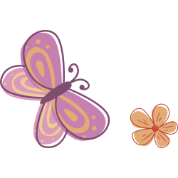 Autocollant Papillon Fleur 2