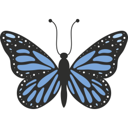 Autocollant Papillon Bleu