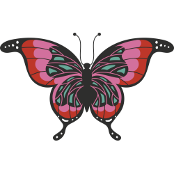 Autocollant Papillon Rouge