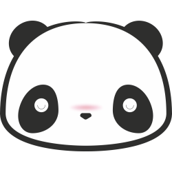 Autocollant Smiley Panda Rougi