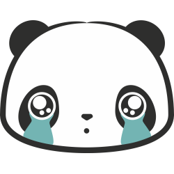 Autocollant Smiley Panda Pleurs