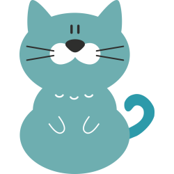 Autocollant Chat Bleu