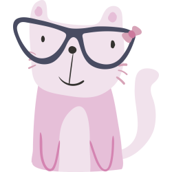 Autocollant Chat Lunette