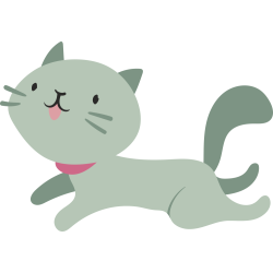 Autocollant Chat Court