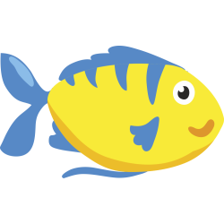 Autocollant Poisson Jaune