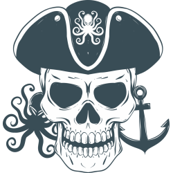 Autocollant Pirate Skull Pieuvre