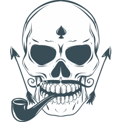 Autocollant Pirate Skull Pipe