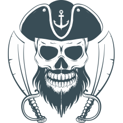 Autocollant Pirate Skull Sabre