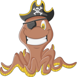 Autocollant Pirate Pieuvre