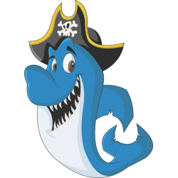 Autocollant Pirate Requin