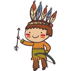 Autocollant Indien Garçon Pour Enfant