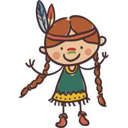 Autocollant Indien Fille Pour Enfant