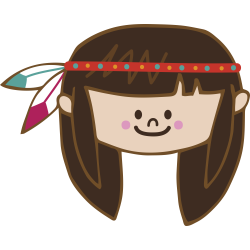 Autocollant Indien Visage Fille Pour Enfant