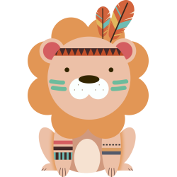 Autocollant Indien Lion Pour Enfant
