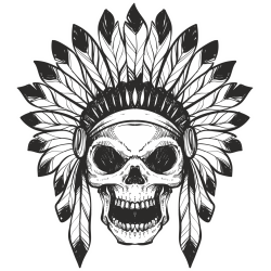 Autocollant Indien Skull
