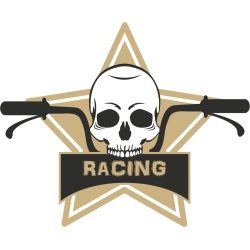 Autocollant Racing Skull