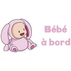 Autocollant Bébé à Bord Bébé Lapin