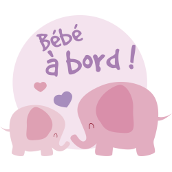 Autocollant Bébé à Bord éléphant