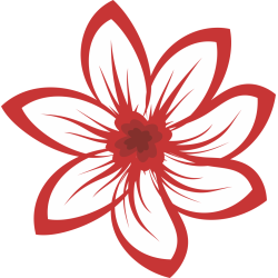 Autocollant Fleur Rouge