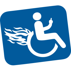Autocollant Handicapé Flammes