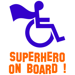 Autocollant Handicapé Superhero