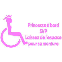 Autocollant Handicapé Princesse