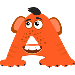 Autocollant Alphabet Enfant Monstre A