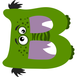 Autocollant Alphabet Enfant Monstre B