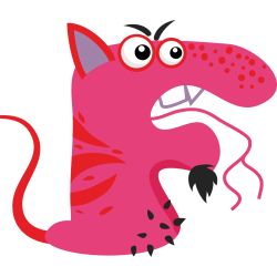 Autocollant Alphabet Enfant Monstre F