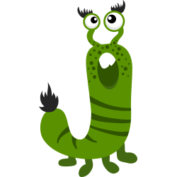 Autocollant Alphabet Enfant Monstre J