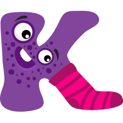 Autocollant Alphabet Enfant Monstre K