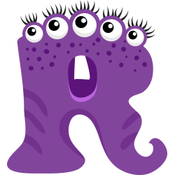 Autocollant Alphabet Enfant Monstre R