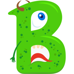 Autocollant Alphabet Monstre Enfant Lettre B